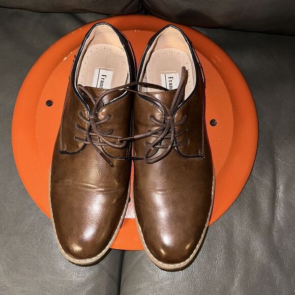 Franco Vanucci 10 Brown Leather Oxford Sutured Soles Lace up Dress Shoes main image 8